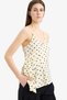 Slim Fit Polka Dot Pack V-Neck Wrinkled Strap Blouse F0086Ax25Sp - 3