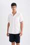 100% Cotton Elastic Waist Bermuda Shorts with Pockets D8174Ax24Sm - 3