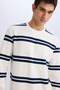 Regular Fit Crew Neck Textured Sweatshirt D7595Ax25Sp - 4