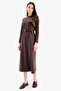 Regular Fit Crew Neck Long Sleeve Belted Thessaloniki Fabric Maxi Dress E5790Ax25Sp - 2