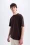 100% Cotton Oversize Wide Fit Crew Neck Basic Plain Short Sleeve T-Shirt E6885Axns - 4