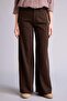 100% Cotton Wide Leg Regular Waist Gabardine Trousers E4381Ax25Sp - 3