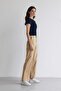 100% Cotton Straight Fit Gabardine Trousers High Waist E4346Ax25Sp - 3
