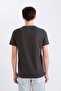 100% Cotton Slim Fit Slim Fit Crew Neck Printed Short Sleeve T-Shirt D5566Ax25Sp - 5