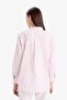 Relax Fit Bow Collar Striped Lurex Fabric Long Sleeve Hijab Shirt Tunic E7976Ax25Sm - 6