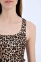 Slim Fit Leopard Patterned Round Neck Ribbed Camisole Undershirt D4548Ax25Sp - 5