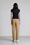 100% Cotton Straight Fit Gabardine Trousers High Waist E4346Ax25Sp - 7