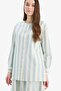 Relax Fit Striped Linen Blend Long Sleeve Hijab Shirt E4559Ax25Sp - 4