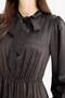 Regular Fit Bow Collar Satin Long Sleeve Midi Dress F0819Ax25Sp - 4
