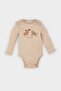 Crew Neck Printed Long Sleeve Snap Fastener Bodysuit Baby Boy Newborn E6304A525Sp
