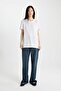100% Cotton Long Fitted Striped Combed Cotton T-Shirt U1778Az25Sp - 2