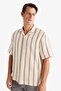 100% Cotton Relax Fit Polo Collar Striped Summer Short Sleeve Shirt D7467Ax25Sp - 3
