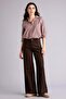 100% Cotton Wide Leg Regular Waist Gabardine Trousers E4381Ax25Sp - 2