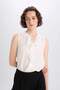 Regular Fit V-Neck Chiffon Sleeveless Blouse D3128Ax24Hs - 3