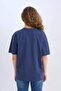 Oversize Wide Fit Crew Neck Printed Short Sleeve T-Shirt D9611Ax25Sm - 6