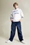 Oversize Wide Fit Hooded Printed Sweatshirt for Boys D7400A825Sp - 2