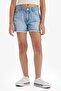 100% Cotton Ripped Detailed Shorts for Girls D7107A825Sm - 6