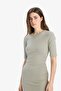 Bodycon Body-Hugging Crew Neck Ribbed Short Sleeve Midi Dress E6003Ax25Sp - 5