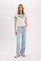 Regular Fit Crew Neck Printed Rib Knit Short Sleeve T-Shirt E7010Ax25Sp - 4