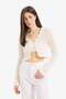 Regular Fit V-Neck Tie Crochet Knitwear Cardigan E7134Ax25Sm - 3
