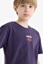 100% Cotton Crew Neck Embroidered Short Sleeve T-Shirt for Boys E0086A825Sm - 4