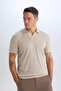 Regular Fit Polo Neck Short Sleeve Knit Look T-Shirt B6536Ax25Sp - 5