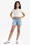 100% Cotton Ripped Detailed Shorts for Girls D7107A825Sm - 3
