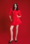 100% Cotton A-Line Crew Neck Lace-Up Poplin Short Sleeve Midi Evening Dress E7332Ax25Sp