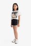 100% Cotton 2-Piece Set Short Sleeve T-Shirt Elastic Waist Ecru Shorts Girls E3817A825Sm - 3