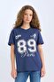 Oversize Wide Fit Crew Neck Printed Short Sleeve T-Shirt D9611Ax25Sm - 3