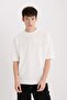 Loose Fit Crew Neck Printed Short Sleeve Heavy Fabric T-Shirt D5756Ax25Sp - 3