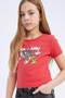 Girls' Tom & Jerry Crop Crew Neck Short Sleeve T-Shirt E0479A825Sp - 3
