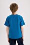 Crew Neck Embroidered Short Sleeve T-Shirt for Boys E0088A825Sm - 6