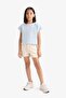 100% Cotton Gabardine Shorts for Girls D7108A825Sm