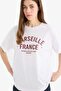 Oversize Wide Fit Crew Neck Printed Combed Cotton Short Sleeve T-Shirt E2795Ax25Sp - 3