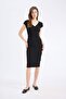 Bodycon Body-Hugging V-Neck Ribbed Camisole Short Sleeve Midi Dress (25 Sp) - 3