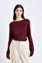 Regular Fit Crew Neck Basic Plain Black Knitwear Sweater D6281Ax25Sp - 3