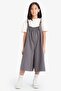 100% Cotton Strappy Poplin Jumpsuit for Girls E2277A825Sm - 2