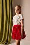 Pleated Red Skirt for Girls E0646A825Sm - 4