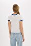 Regular Fit Crew Neck Printed Rib Knit Short Sleeve T-Shirt E7010Ax25Sp - 8