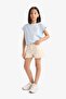 100% Cotton Gabardine Shorts for Girls D7108A825Sm - 2
