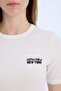 Slim Fit Narrow Cut Crew Neck Printed Ribbed Camisole Short Sleeve T-Shirt E5068Ax25Sp - 5