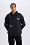 Defactofit Nba Boston Celtics Oversize Wide Fit Hooded Thick Sportsman Sweatshirt D6690Ax25Sp - 3