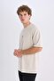 Boxy Fit Crew Neck No-Iron Breathable Printed Short Sleeve Heavy Fabric T-Shirt D5517Ax - 3