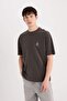 100% Cotton Boxy Fit Crew Neck Back Printed Short Sleeve T-Shirt D5511Ax25Sp - 5