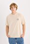 100% Cotton Boxy Fit Crew Neck Back Printed Short Sleeve T-Shirt D7815Ax25Sp - 4