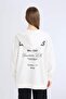 Oversize Wide Fit Hooded Printed Zippered Thick Sweatshirt E5991Ax - 5