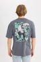 100% Cotton Marvel Boxy Fit Crew Neck Back Printed Short Sleeve T-Shirt D6784Ax25Sp - 6