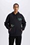 Defactofit Nba Boston Celtics Oversize Wide Fit Hooded Thick Sportsman Sweatshirt D6690Ax25Sp - 5