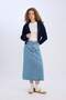 100% Cotton Long Fit Midi Jean Skirt D7985Ax25Sp - 2